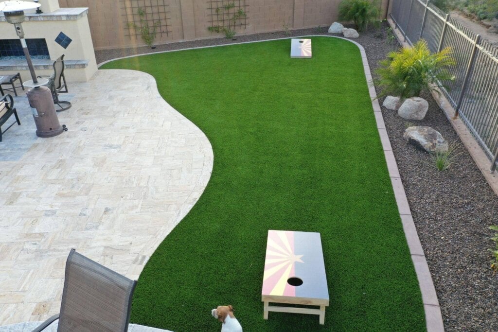 concrete patio artificial grass